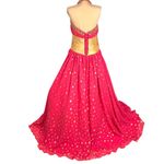 Hot Pink Gold Polka Dot Halter Gown 16 Beaded Corset Back Prom Pageant Princess Photo 4