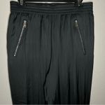 The Kooples SPORT black satin joggers with zippered pockets size medium Photo 1