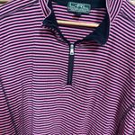 Ralph Lauren Lauren  Active Pink And Black Stripe 1/4 Zip Pullover Size 3X Photo 2