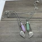 Silver Heart Best Friend Crystal Stone Necklaces Photo 3
