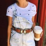 Carmar Denim White Wash Overall Dress Photo 0