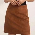 Babaton  Aritzia Dark Camel Brown Faux Suede Mini Skirt Size 6 Photo 0