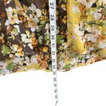 Fig And Flower Sheer Tunic Blouse XL Brown Yellow Floral Button Down Boho Photo 7