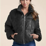 Venus Python Printed Puffer Jacket Black Sz M Zipper Front Winter Outdoor Photo 0