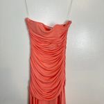 House Of CB  Ivana Gathered Asymmetric Dress in Apricot Size Medium Photo 4