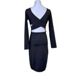 The Nadia Black Y2K Reversible Open Back Belly Bodycon Dress MEDIUM Baddie Sexy Photo 1