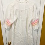 Julie Brown women's M short sleeve embroidered drawstring scoop neck tunic shirt Photo 4