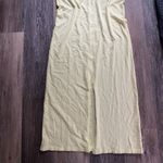 Universal Threads Butter Yellow V-Neck Cotton Short Sleeve Midi Dress with‎ Front Slit Size Small Photo 5