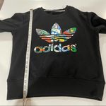 Adidas Vintage Black Multicolor Graphic Logo Long Sleeve Pullover Sweater Size L Photo 99