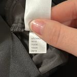 Ann Taylor  black velour faux wrap surplice satin trim side tie blouse size Mp Photo 11