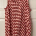 Pleione  Blouse in Geometric Print Pink Maroon and Peachy Orange Tank‎ Dressy Top Photo 0