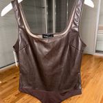 Aritzia Babaton Lure Brown Leather Bodysuit Photo 1