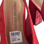Christian Siriano Red Palmer Flared Heel Slingback Size 6 Photo 4