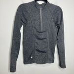 Athleta  gray half zip pullover thumb holes womens size small athletic activewear Photo 0