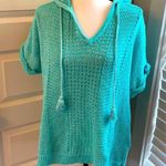 Natural Reflections || Aqua blue/green hooded beach lightweight sweater Photo 0