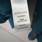 The Pioneer Woman Blouse Floral Sleeves Pullover Teal Blue Cottage Chiffon 3X Green Photo 4