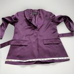 Banana Republic Satin Tie Waist Blazer Women's 6P Petite Purple Pinot Noir $180 Photo 12