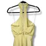 Lulus NWOT Sleek Essence Light Yellow Satin Halter Sleeveless Mini Dress XS Photo 8