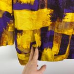 Coldwater Creek Abstract Jacket Size 14 Yellow Purple Artsy Boho Office Career Photo 2