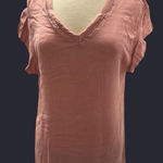 Buffalo David Bitton Pink Gauzy Cuffed Sleeve Tee Photo 0