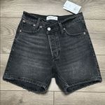 Abercrombie & Fitch The Dad High Rise Button Fly Black Stretch Jean Shorts 24 Photo 0