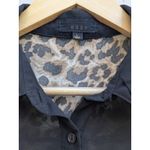 Edge Blouse Women's Cheetah Animal Print Translucent Roll Sleeve Black Size Large Photo 2