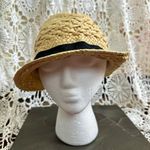 Mudd Y2K Raffia Panama Hat with Black Bow Photo 1