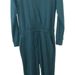 Beyond Yoga Overlapping Fleece Jumpsuit Dark Spruce Green Women's Medium EUC Photo 0