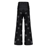 Eterea Julieta & Julieta Vegan Black‎ Leather Embroidered Heart Cutout Pants 36 Black Photo 2
