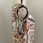 Cato ‎ Cold Shoulder Midi Dress size XL Pink Green Cream Floral Paisley Print Photo 4