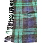 Hector Russell Scotland Wool Green Blue Tartan Plaid Blanket Scarf Fringe Photo 5