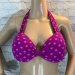 Apt. 9  Halter Top Bikini Purple Pink Polka Dots L Photo 1