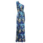 Dress the Population NWT  Bella Dress One Shoulder Blue Floral Maxi Size S Photo 2