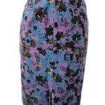 Talbots NWT 100% Cotton Velvet Floral Skirt Poly Satin Lining Purple/Blue Sz 14 Photo 2