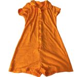 SheIn Orange Groovy Floral Romper Photo 0