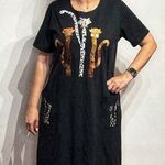 Karla Marie Black Cat Vintage Midi Shirt Dress Sz M Size M Photo 0