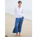 Gorsuch Clea Crop Linen Pant by CP Shades Blue Size XS Photo 6