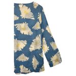 Island Company Top Womens Medium Blue Linen Floral Beach Cottage Coastal Boho Photo 10