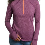 Tangerine  Marble Quarter Zip Pullover Neon Pink Orange Size Medium Photo 0