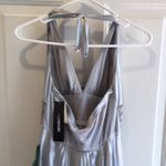 My Michelle New  Formal or Prom Halter Beaded Dress Silky Satiny Pleated Medium Photo 11