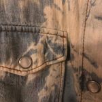 Tie dye jean button down denim shirt shirt Blue Photo 3