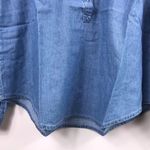Madewell  Blue Denim Shirred Popover Top Women’s Size S Long Sleeves Photo 5