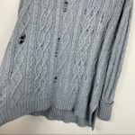 Free People  Oversized Cable Knit Distressed Tunic Sweater Photo 9