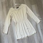 For Love & Lemons  Dress long sleeve v neck fringe mini womens Cream (small) Photo 0