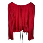 Free People NWT Arabella Satin Rubies Red Tie Back Blouse Sz XS Party Going Out Photo 4