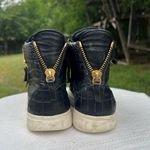 Giuseppe Zanotti  Woman Croc Embossed Black Sneakers Size 7 High Top Photo 3