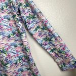Stella Parker Pink Top Large Long Sleeve 1/4 Zip Floral UPF Golf Hiking Stretch Blue Photo 6