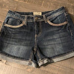 Earl Jeans Mid Rise Heavy Stitching‎ Blue Jean Shorts Size 2 Photo 0
