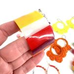 Hipanema Colorful‎ Pride Handmade Macrame Crochet Earrings Bracelets Lot Group Pink Photo 3