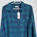 Vineyard Vines NWT  Women's Flannel Plaid Chilmark Button Down Shirt Green Blue 8 Photo 2